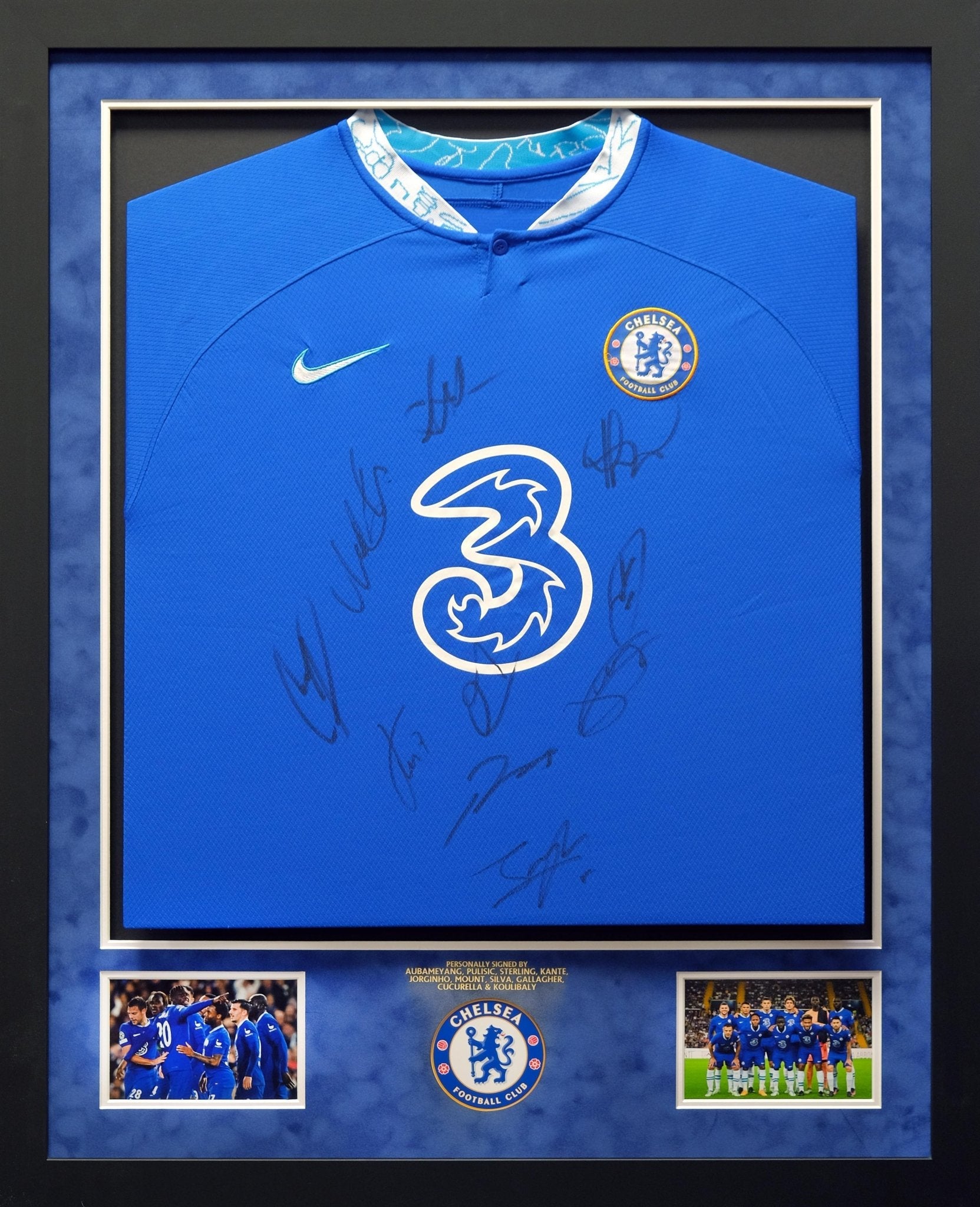 Multi Signed Chelsea Shirt 2022 Framed Display - Memorabilia Framers Shop